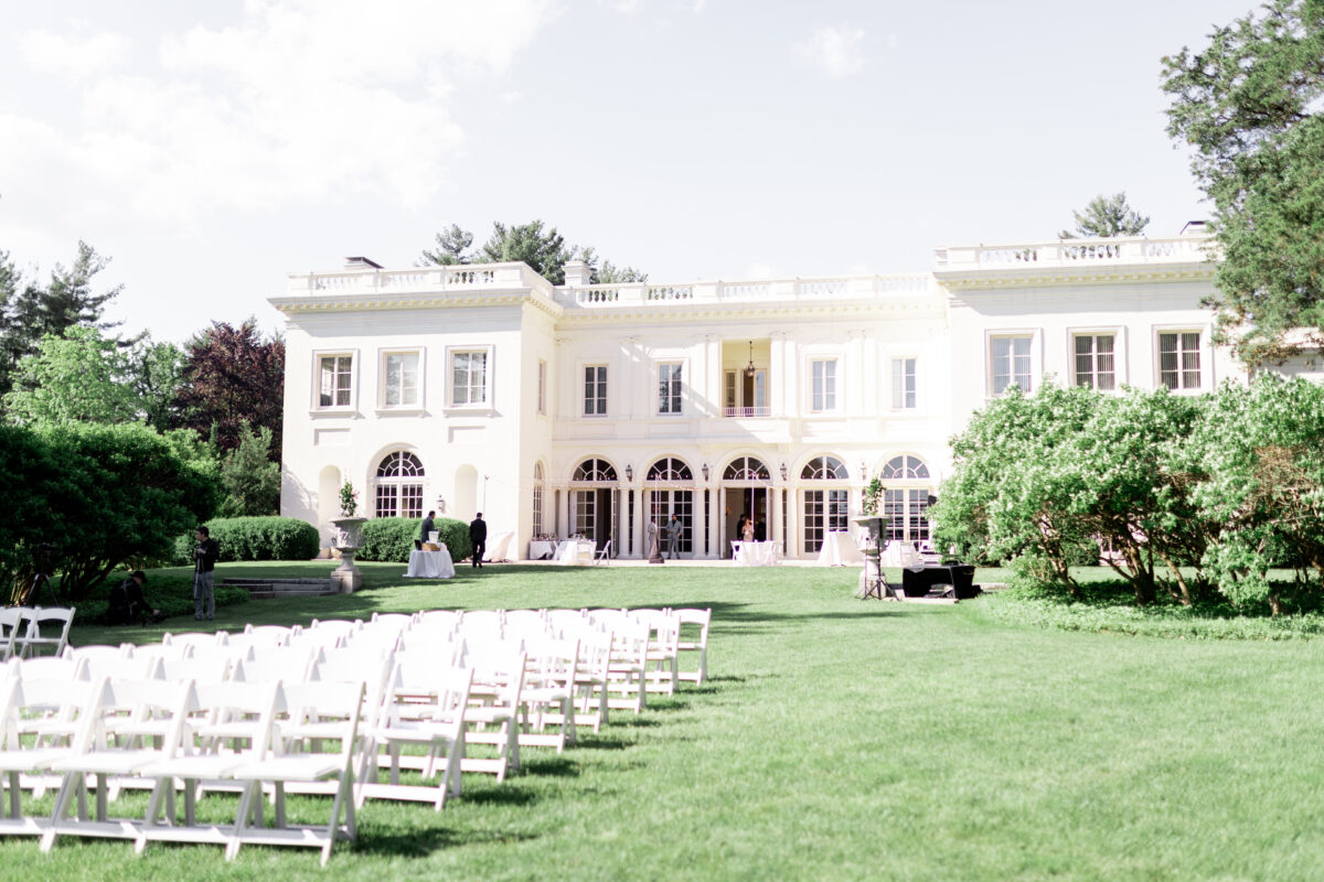 The Wadsworth Mansion grand historic Beaux-Arts estate with manicured lawns in Middletown Connecticut
